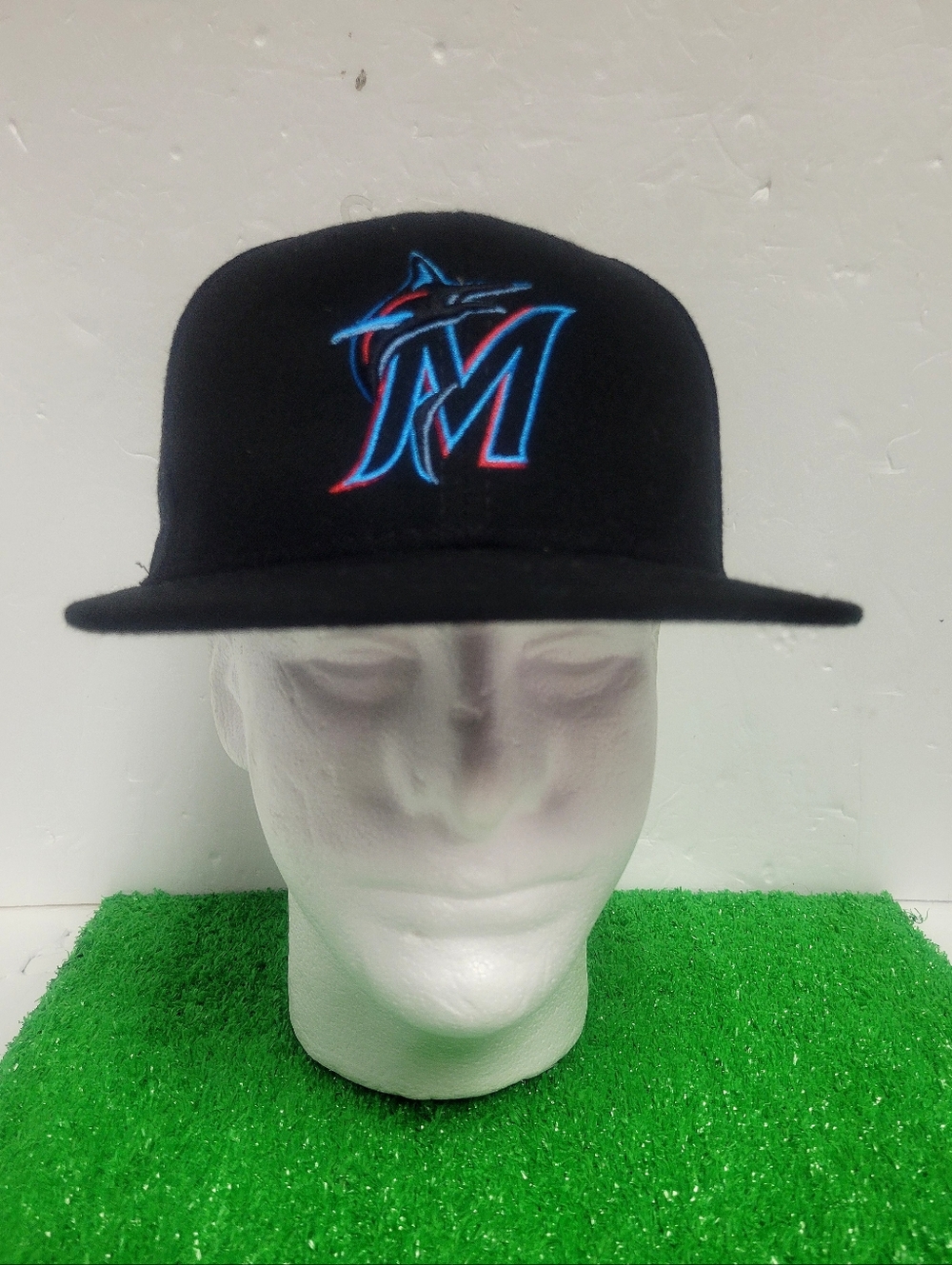 Miami Marlins New Era 59fifty Fitted Hat  Black 7 1/8 Baseball Mlb Game Cap  USA
